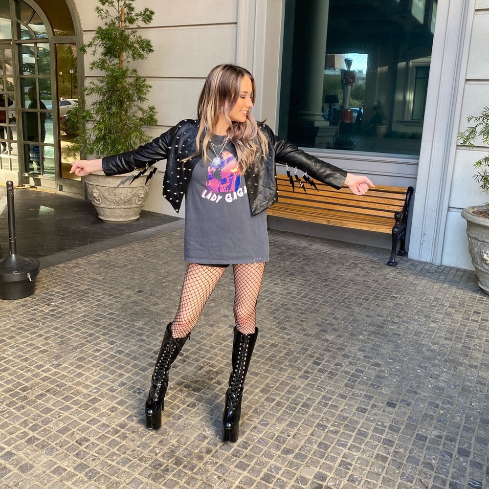 Custom Concert T-shirt Jacket Lady Gaga Grande